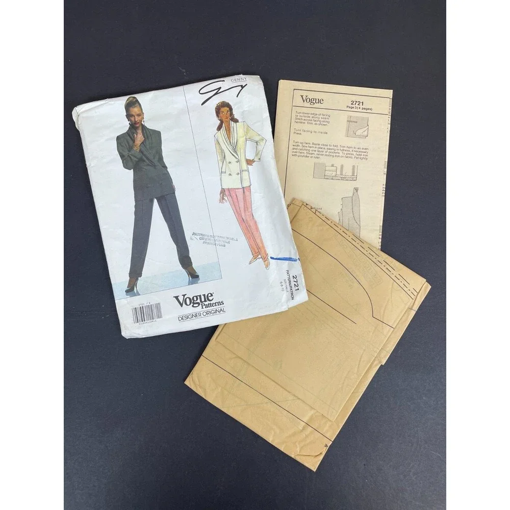 Vogue Genny Designer #2721 Misses Jacket Pants Size 6-10 Sewing Pattern UNCUT